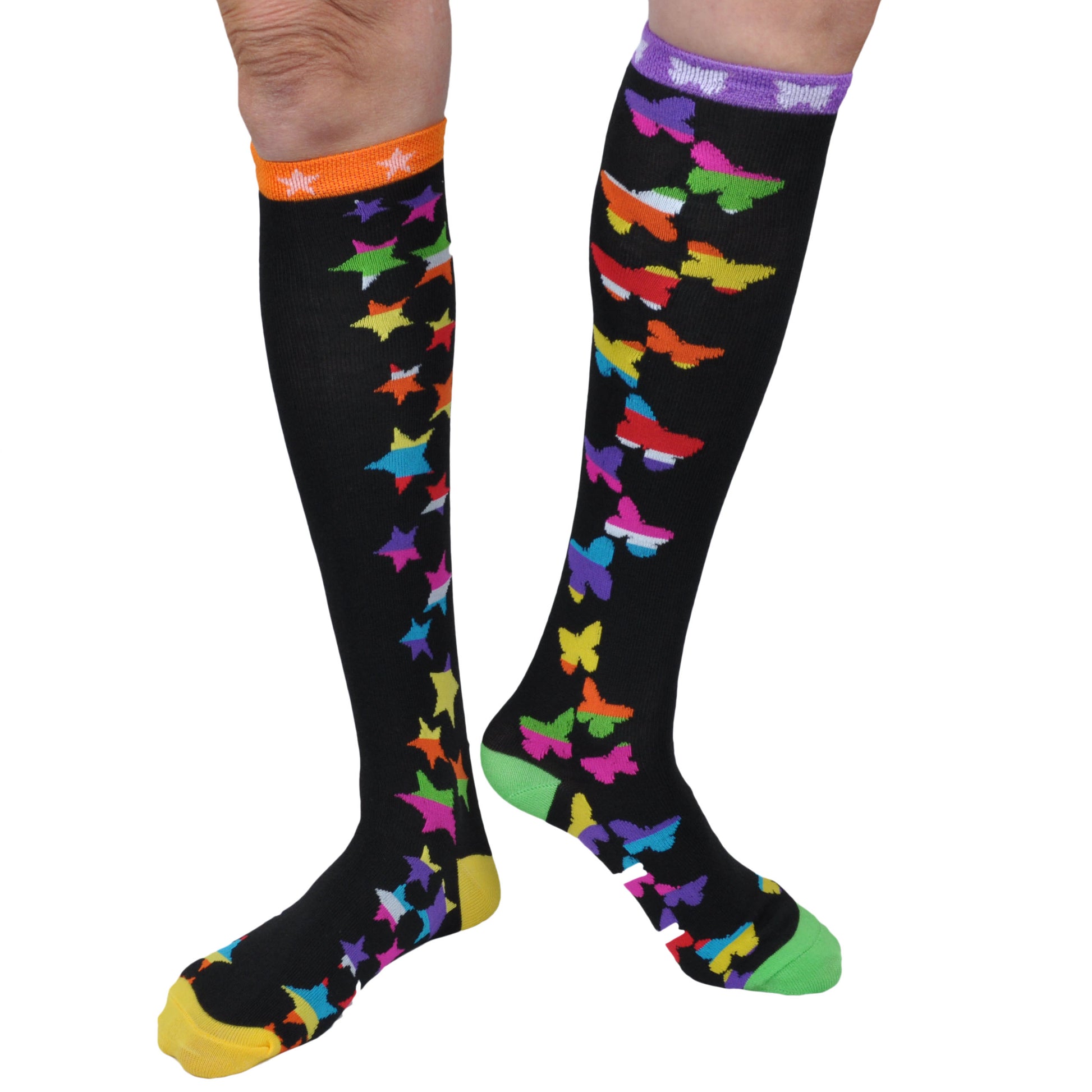 Spencers Mix And Match Hearts Skulls Stars Butterflies Knee High Socks 2 Pair