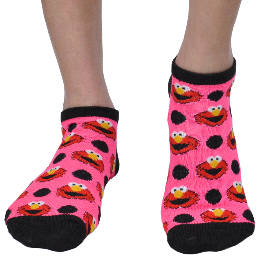 Sesame Street 2 Pair Cookie Monster Elmo Official Licensed Pink Polka Dot Socks