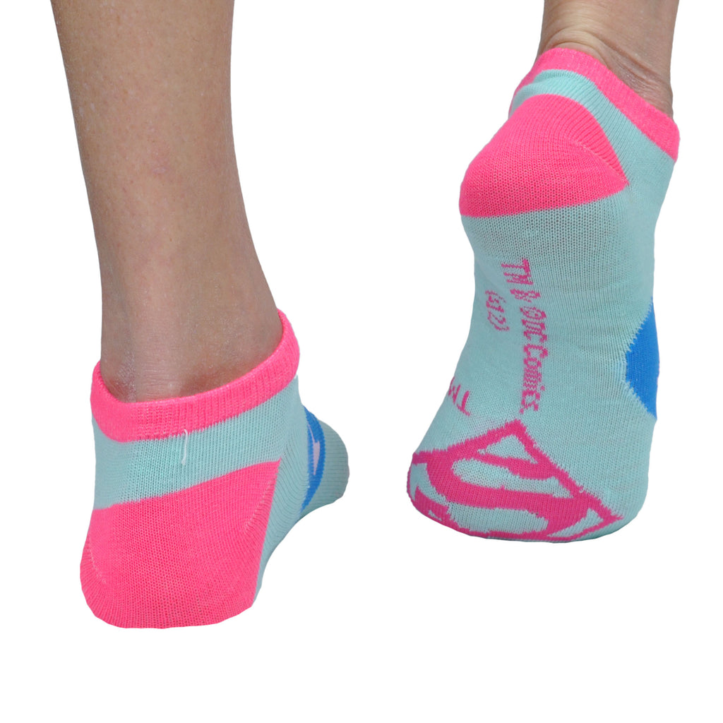 Bioworld Batgirl Supergirl Official Licensed Design Costume Ankle Socks 2 Pairs