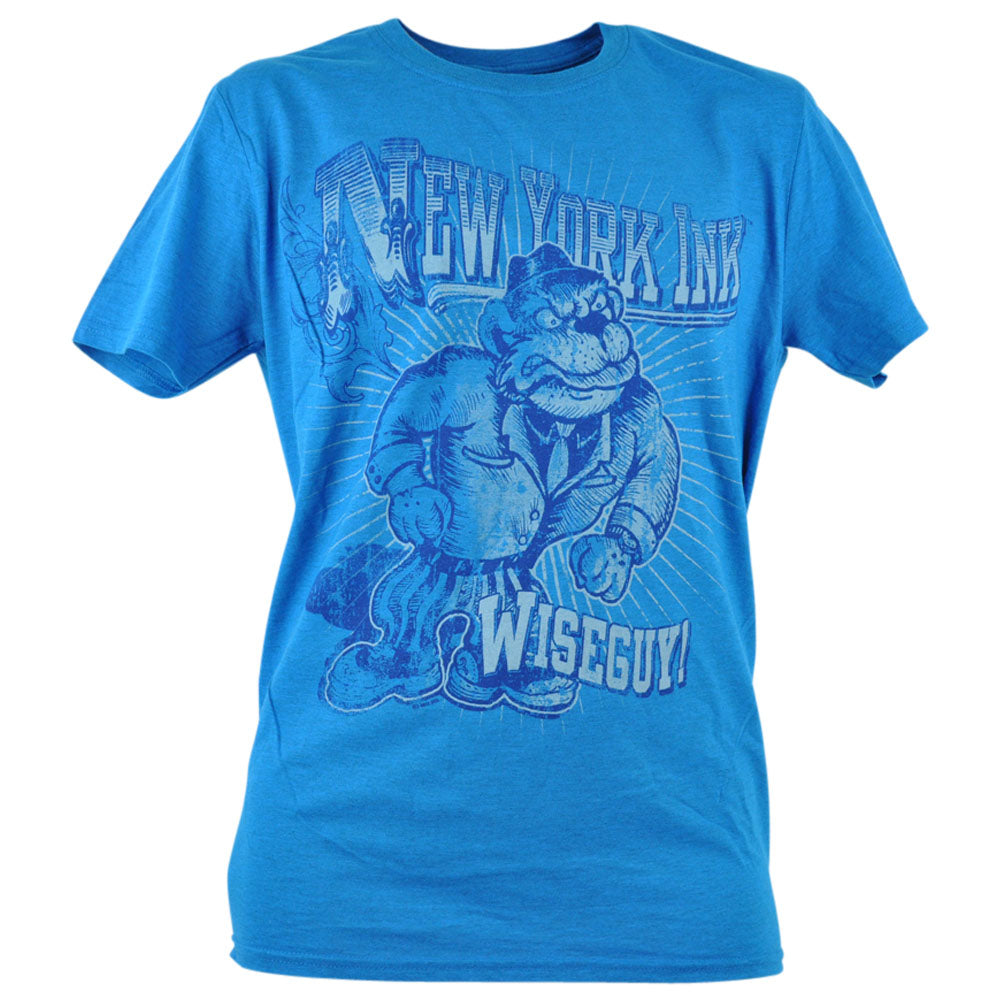 NY Ink Tv Show New York Wise Guy Blue Distressed Tattoos T-Shirt Tee SM