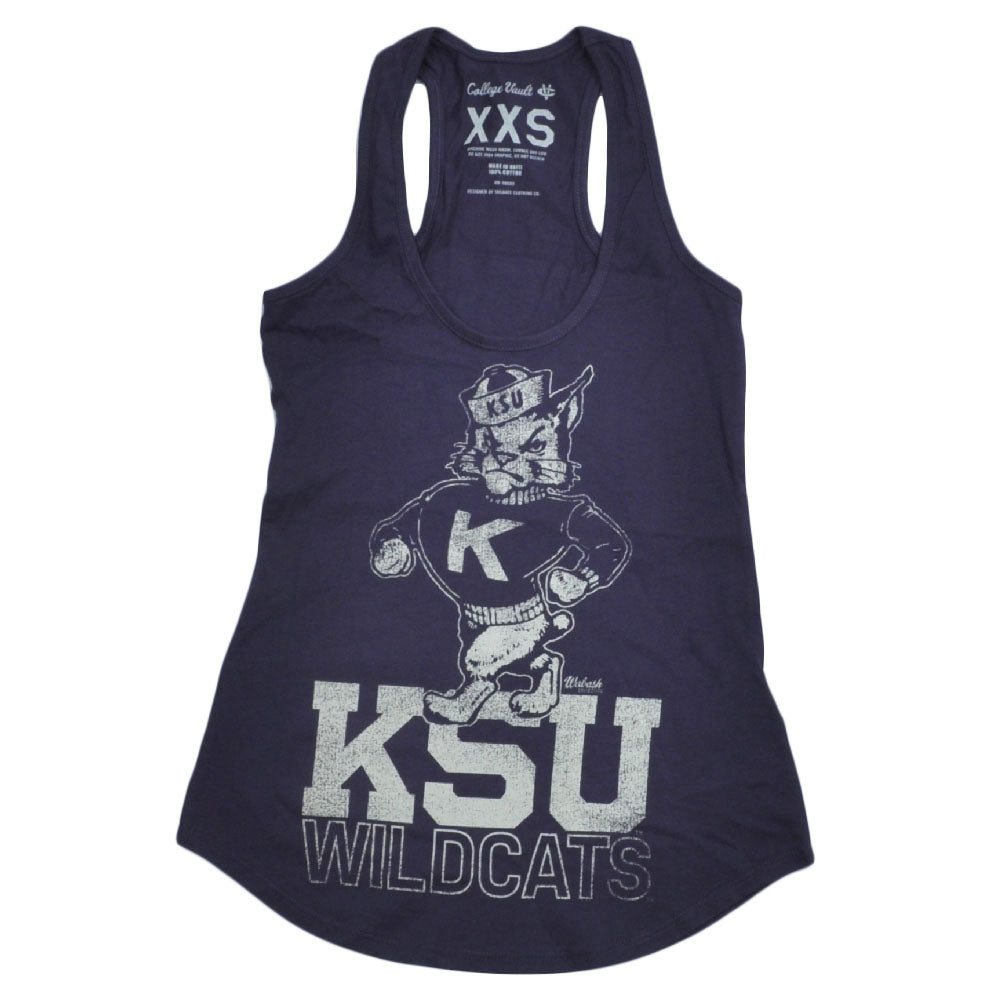 NCAA Kansas State Wildcats Distressed Racerback Tank Top Purple Womens XXSmall