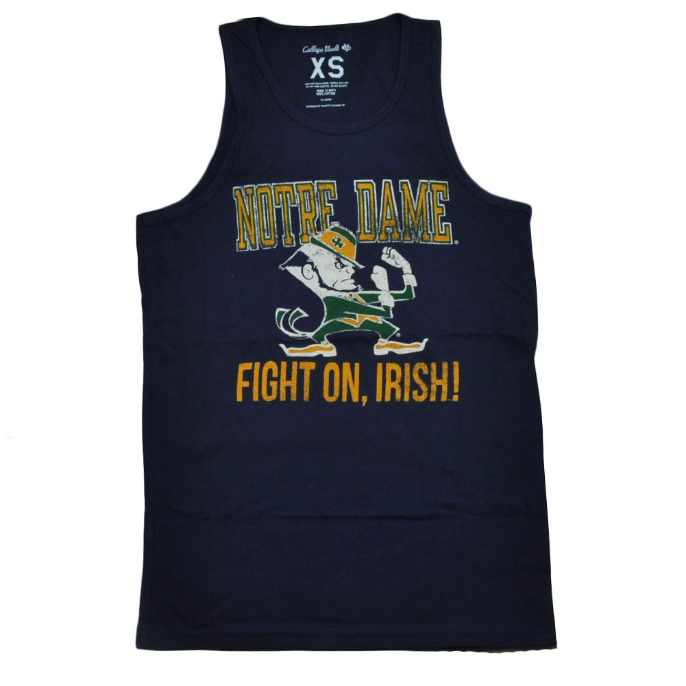 NCAA Notre Dame Fighting Irish Tank Top Crew Neck Tshirt Tee Sports Navy Blue