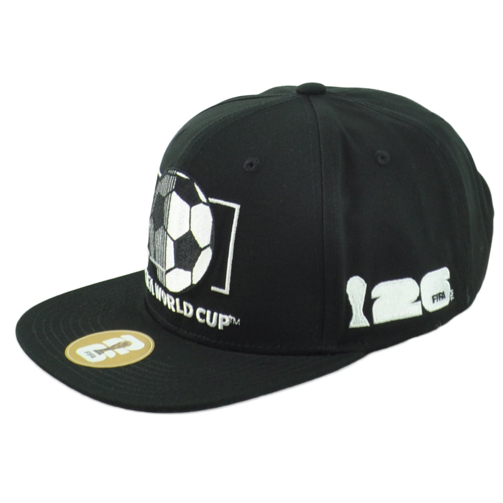 Fifa World Cup 2026 Soccer Football Black Snapback Adults Flat Bill Hat Cap