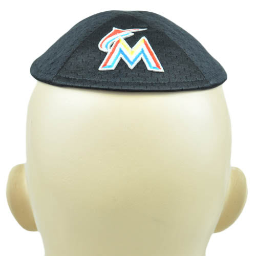 MLB Miami Marlins Blk Clip Pro Kippah Kipa Yamaka Jersey Mesh Licensed Yarmulke