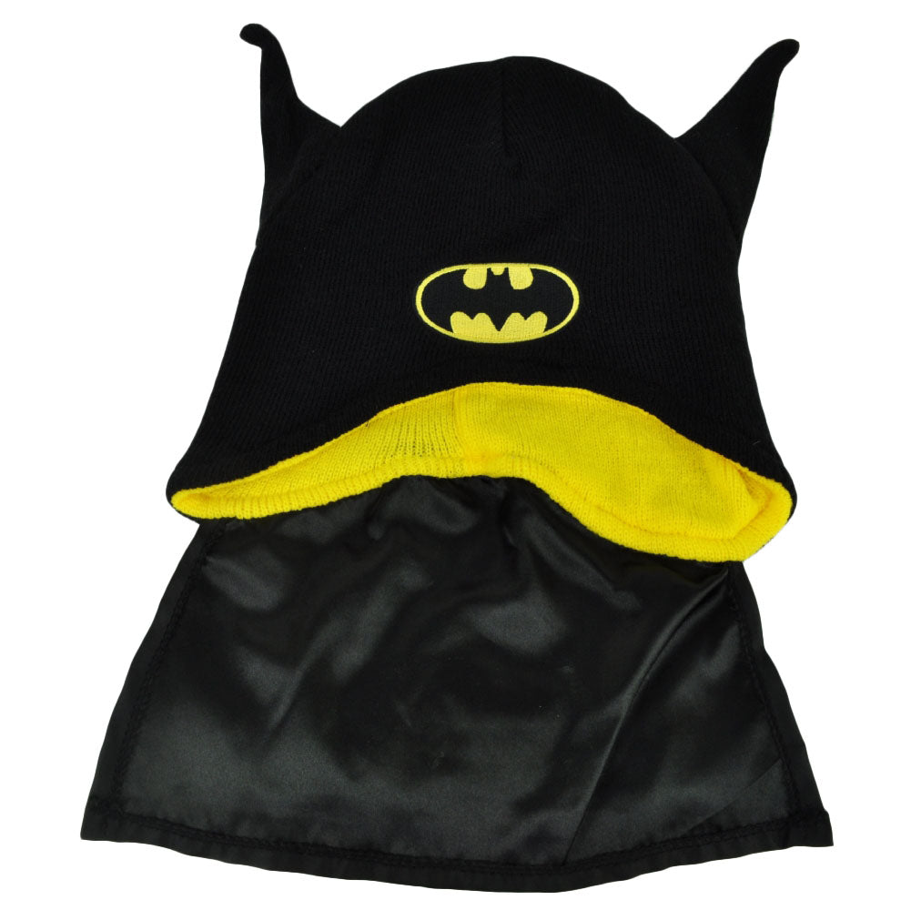 Batman Bat Ears Super Hero Cape Knit Beanie Black Toque DC Comics Cartoon Hat