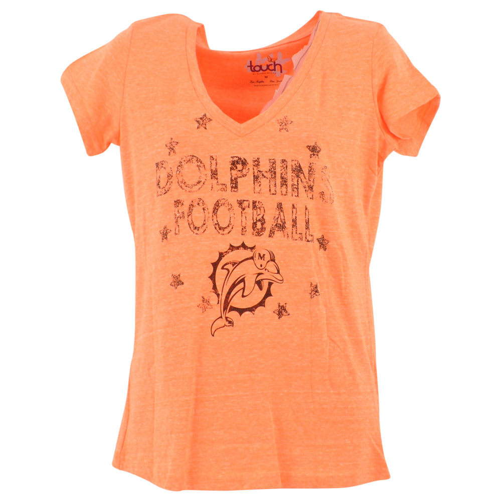 NFL Miami Dolphins Football Short Sleeve Womens Ladies Neon Tshirt Tee Medium
