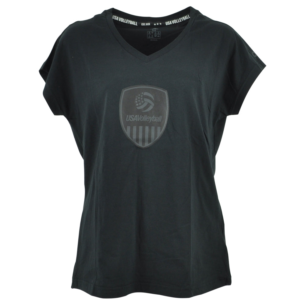 Adidas USA Volleyball Sports Short Sleeve V-Neck Womens Ladies Tshirt Tee