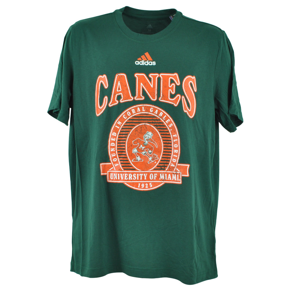 NCAA Adidas Miami Hurricanes Founded In Coral Gables FL 1925 Tshirt Tee