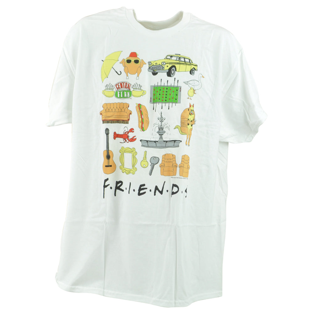 Friends Funny Series TV Comedy Crew Neck Adults Men White Tshirt Tee
