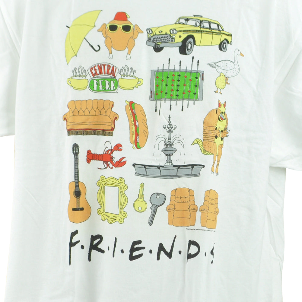 Friends Funny Series TV Comedy Crew Neck Adults Men White Tshirt Tee