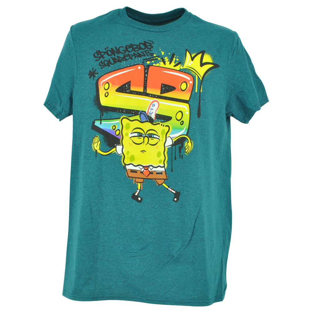Nickelodeon Spongebob Squarepants King Cartoon Green Adult Men Tshirt Tee