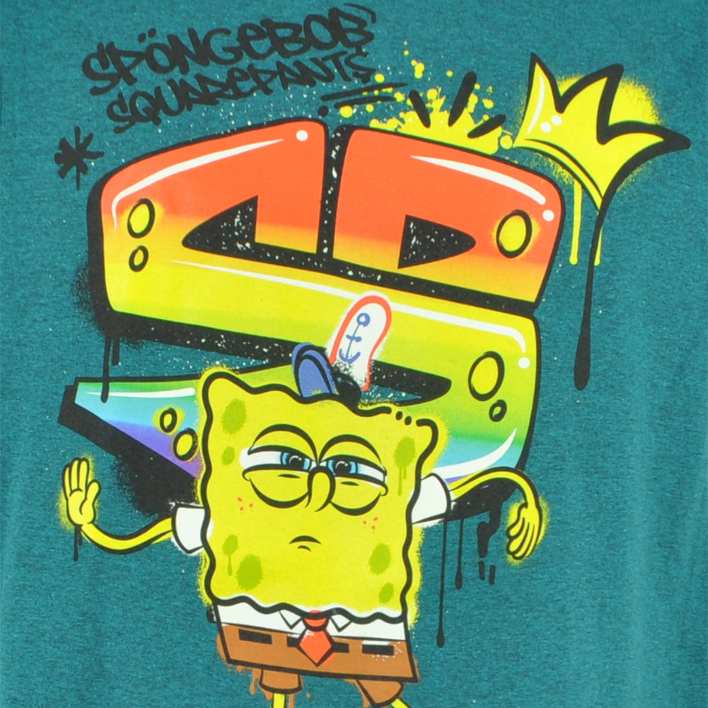 Nickelodeon Spongebob Squarepants King Cartoon Green Adult Men Tshirt Tee
