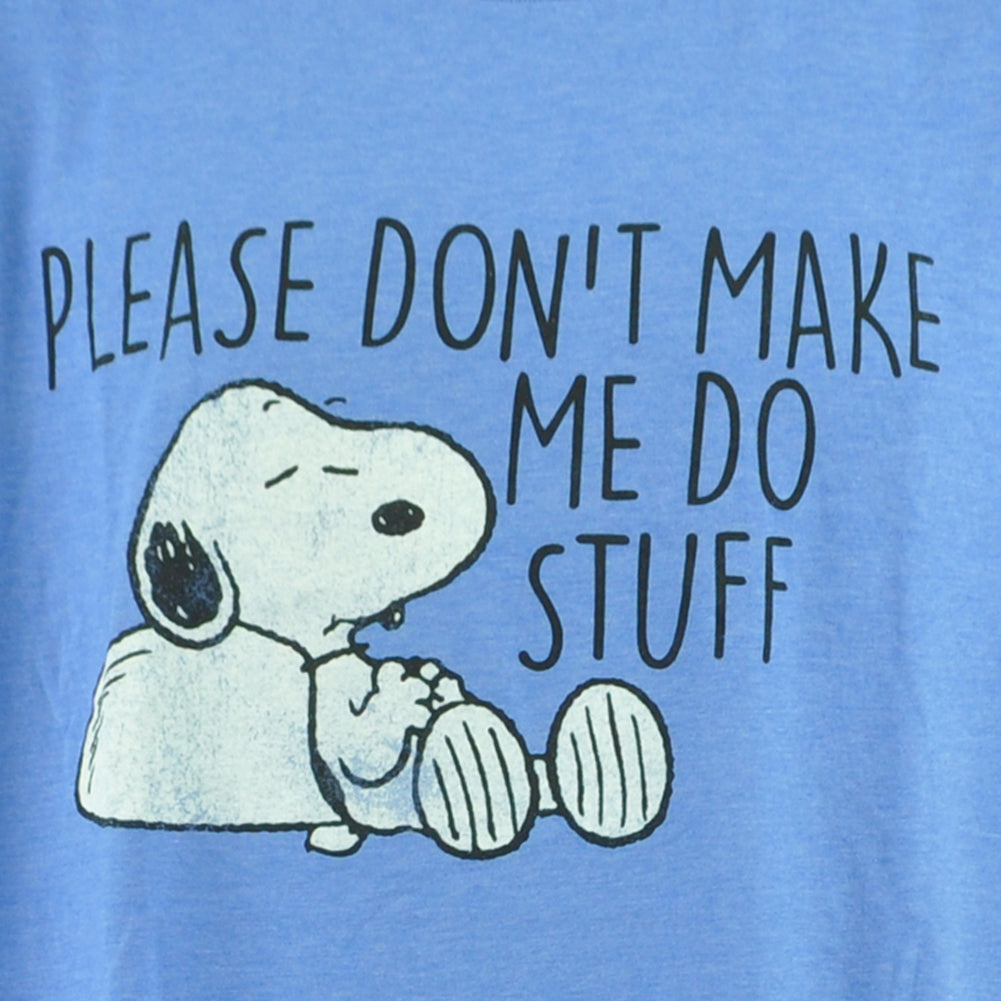 Peanuts Snoopy Don't Make Me Do Cartoon TV Crew Neck Adults Tshirt Tee