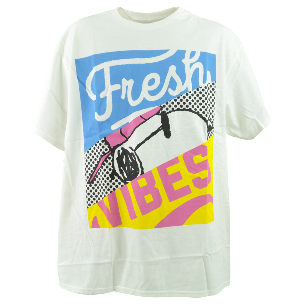 Peanuts Fresh Vibes Snoopy Cartoon TV Crew Neck White Adults Tshirt Tee