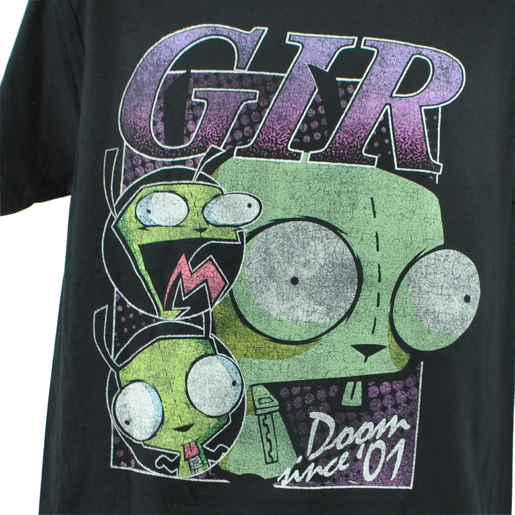 Nickelodeon GIR Doom Since '01 Robot Black Cartoon Adults Men Tshirt Tee