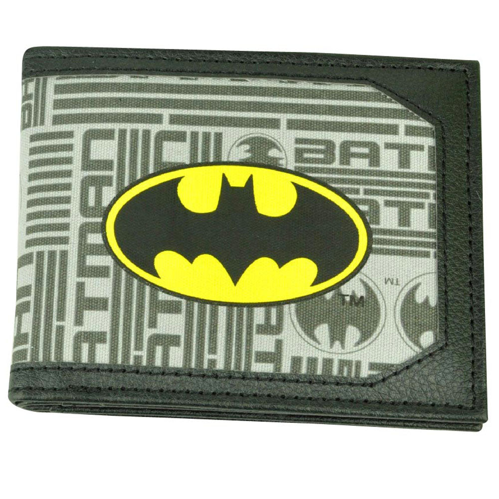 DC Comics Batman Dark Knight Superhero Canvas Bi Fold Mens Money Wallet Black