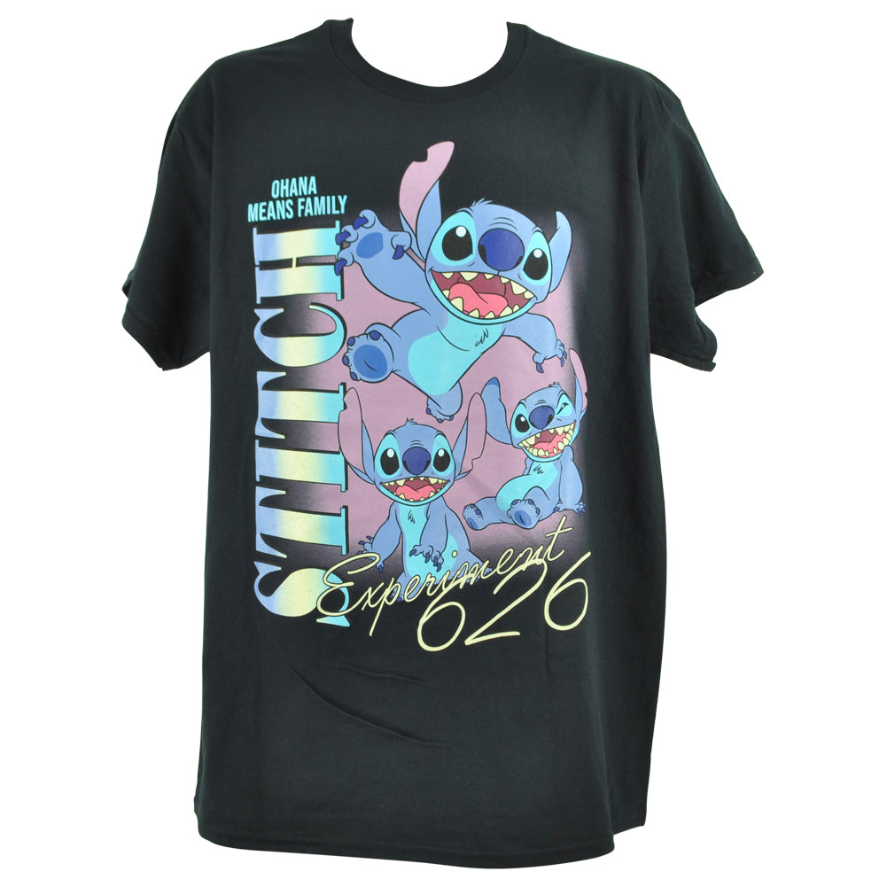 Disney Stitch Experiment 626 Ohana Movie Film Black Adults Men Tshirt Tee