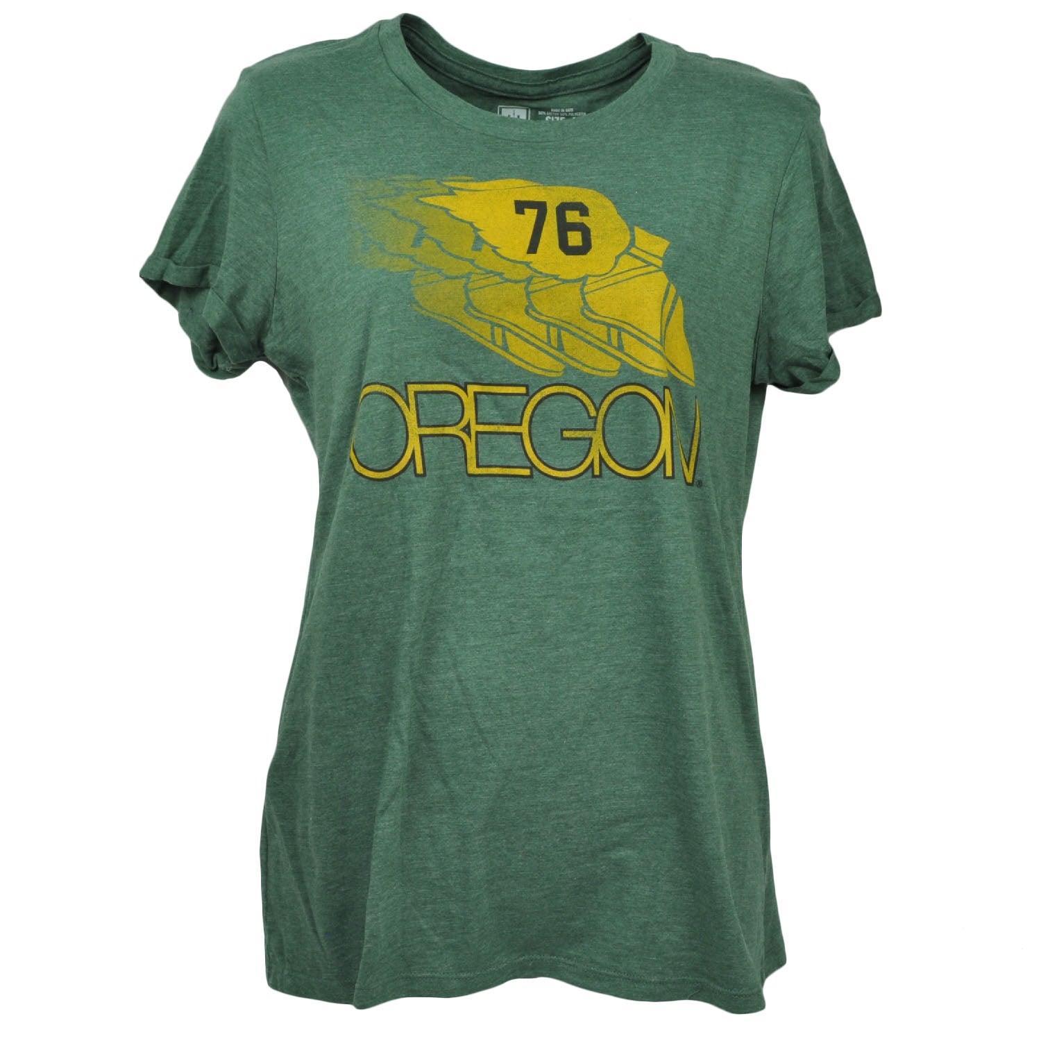 NCAA Oregon Ducks Crew Neck Green Tshirt Tee Womens Short Sleeve Sports Ladies