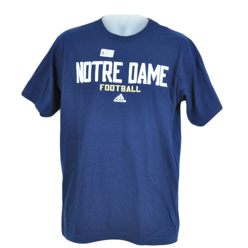 NCAA Adidas Licensed Crew Neck Tshirt Notre Dame Fighting Irish Adult Navy Blue