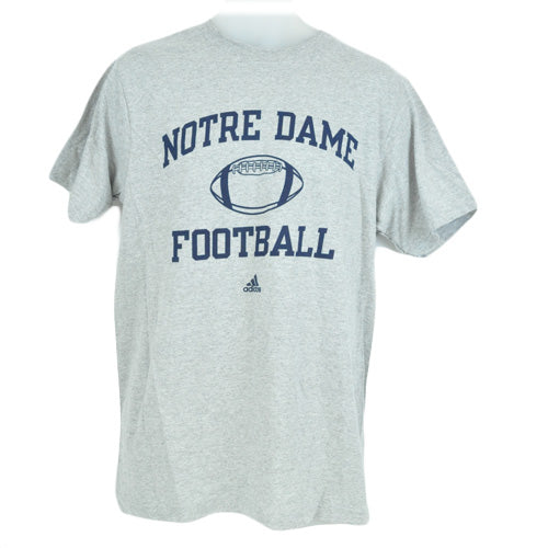 NCAA Adidas Notre Dame Fighting Irish Crew Neck Tshirt Licensed Adult Gray Blue