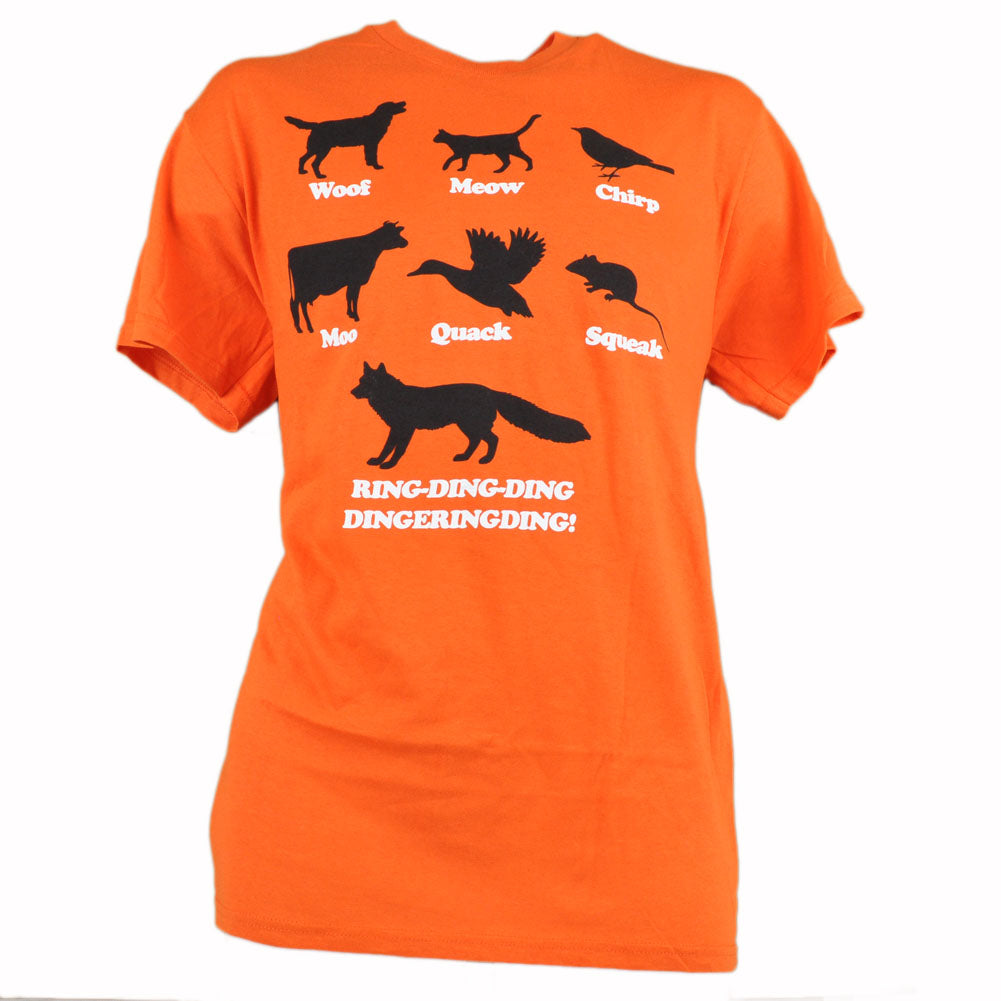 Spencers What Does The Fox Say Animals Song Novelty Orange TShirt Tee