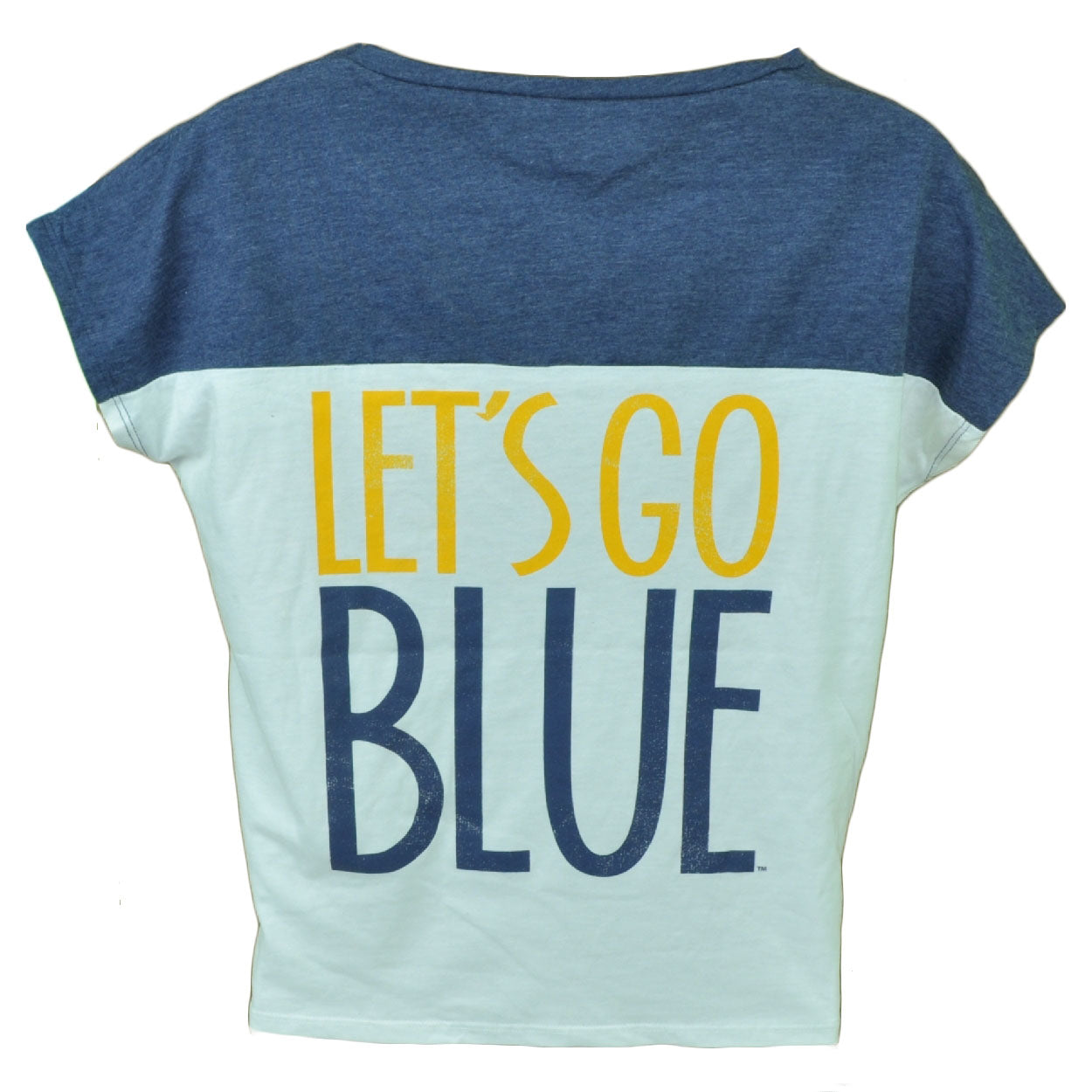 NCAA Michigan Wolverine Lets Go Blue Womens Ladies Tshirt Tee Crew Neck XSmall