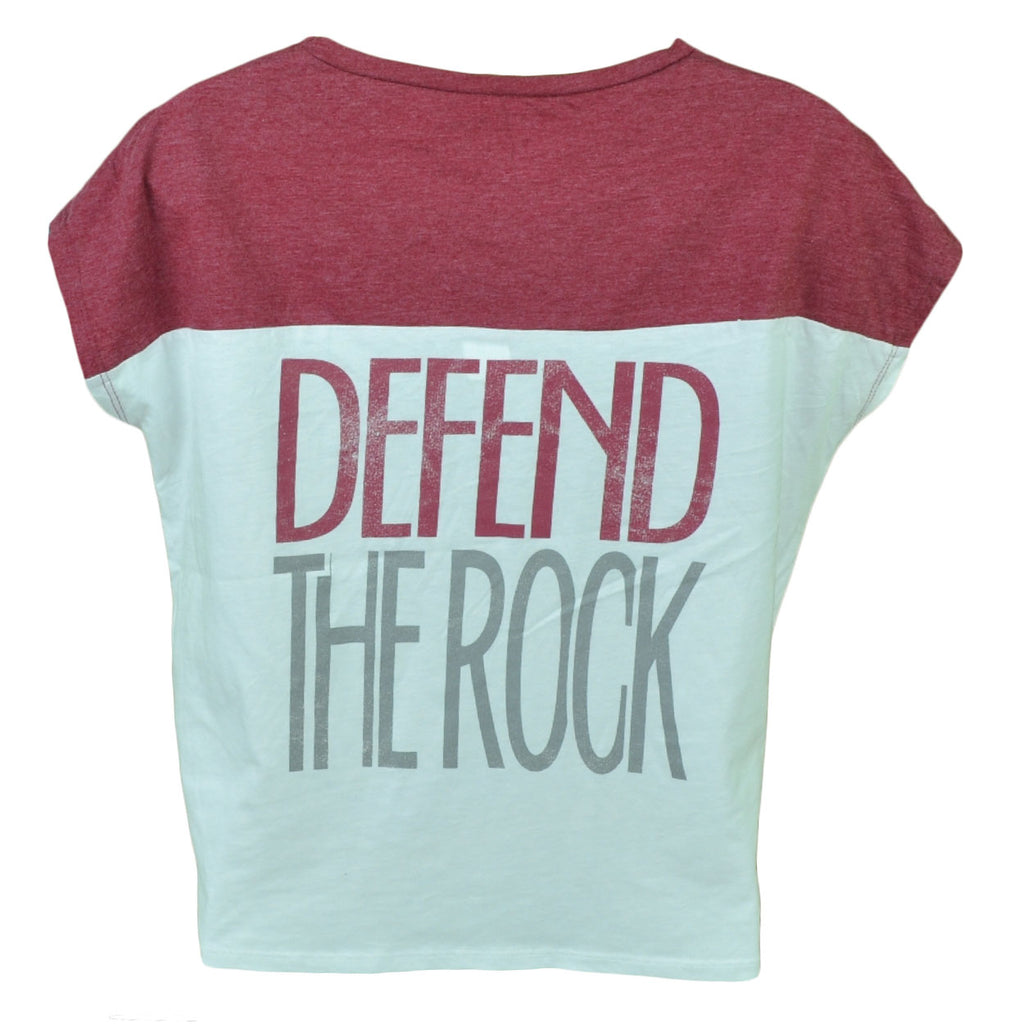 NCAA Indiana Hoosiers Defend The Rock Womens Ladies Tshirt Tee Crew Neck