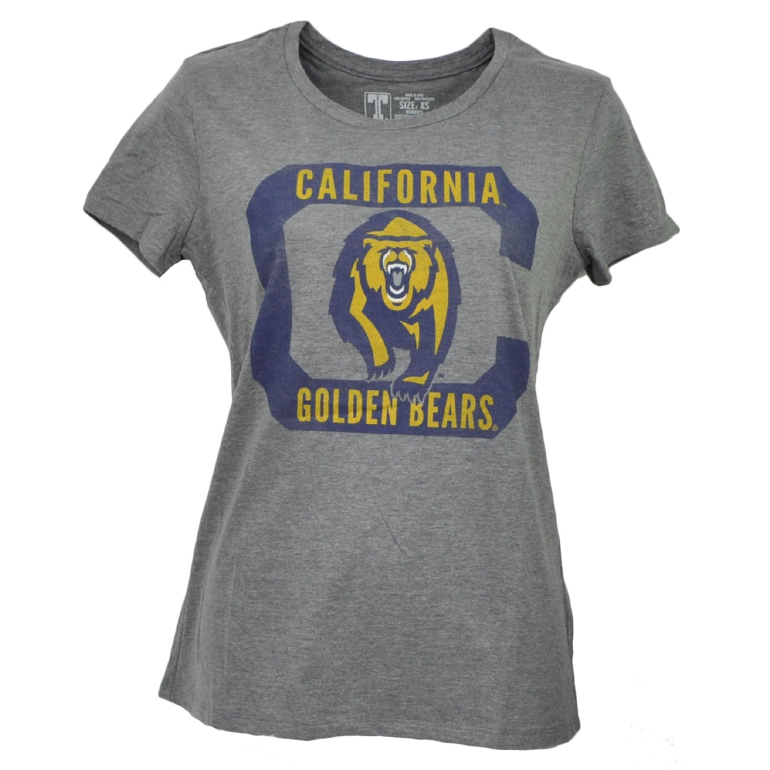 NCAA California Golden Bears Crew Neck Tshirt Tee Womens Short Sleeve Gray Sport
