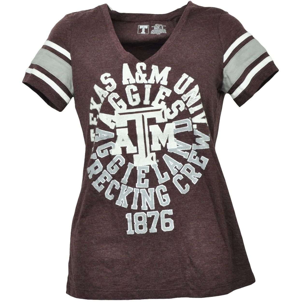 NCAA Texas A&M Aggies Wrecking Crew Burgundy Tshirt Tee Womens Short Sleeve
