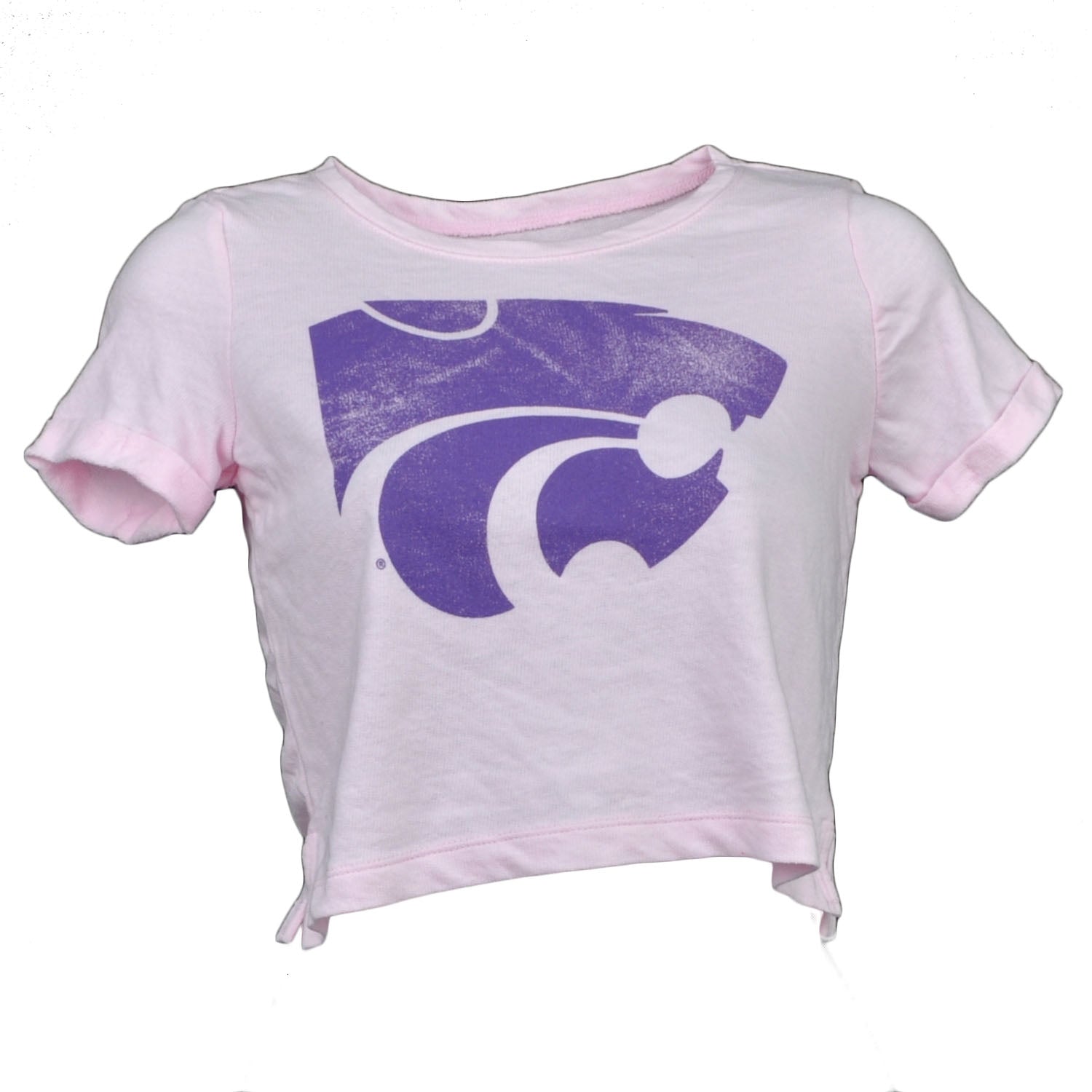 NCAA Kansas State Wildcats Pink Kids Girls Short Sleeve Tshirt Crew Neck XSmall