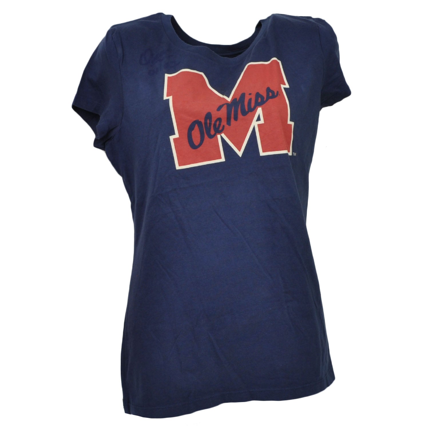 NCAA Mississippi Rebels Tshirt Tee Navy Blue Short Sleeve Crew Neck Womens Sport