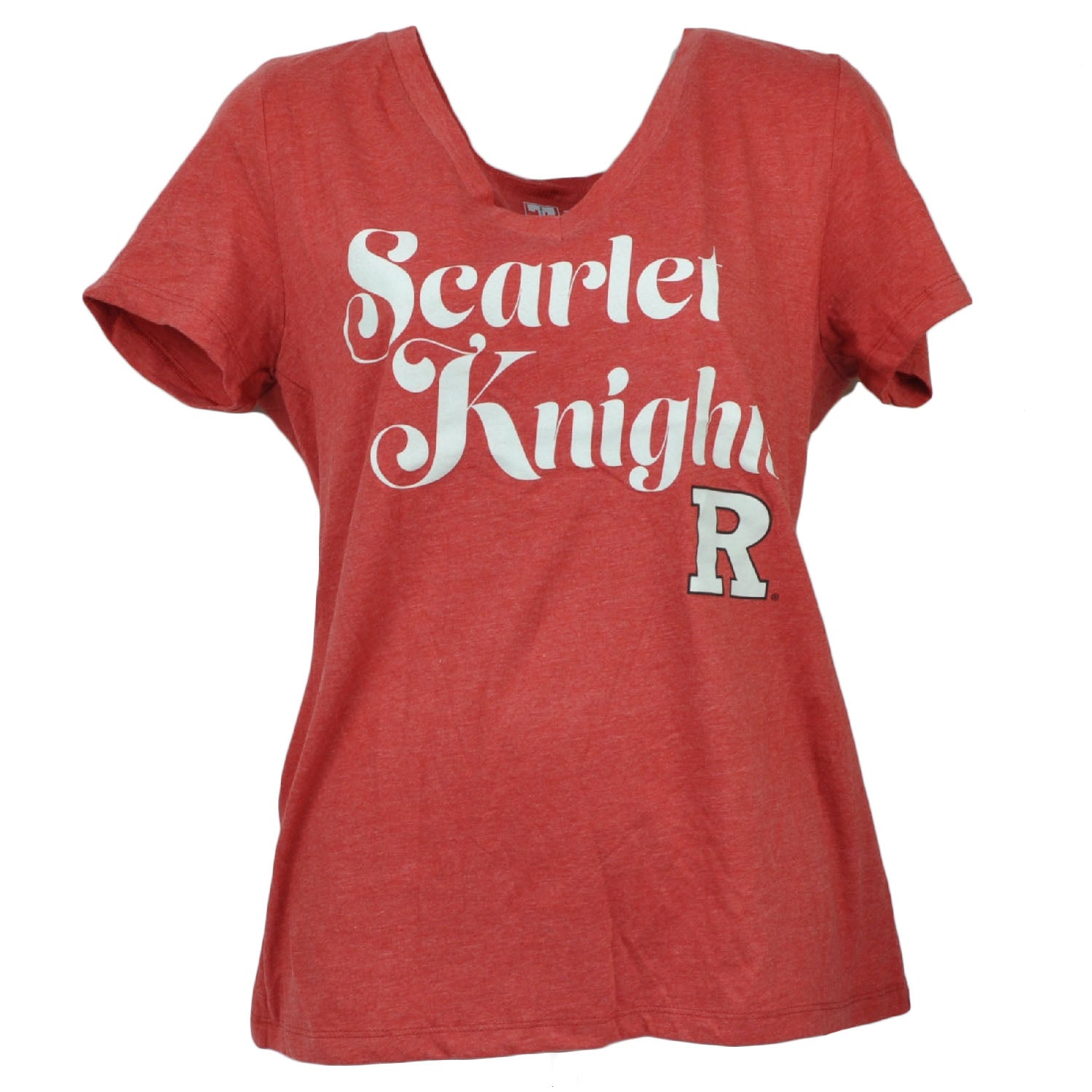 NCAA Rutgers Scarlet Knights V Neck Tshirt Tee Red Short Sleeve Womens Red Sport