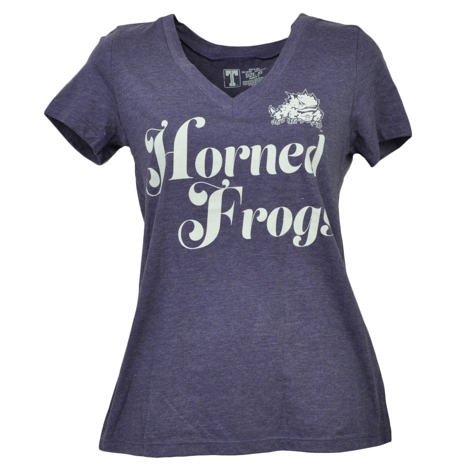 NCAA Texas Christian TCU Horned Frogs Purple Womens Tshirt Tee V Neck Sports