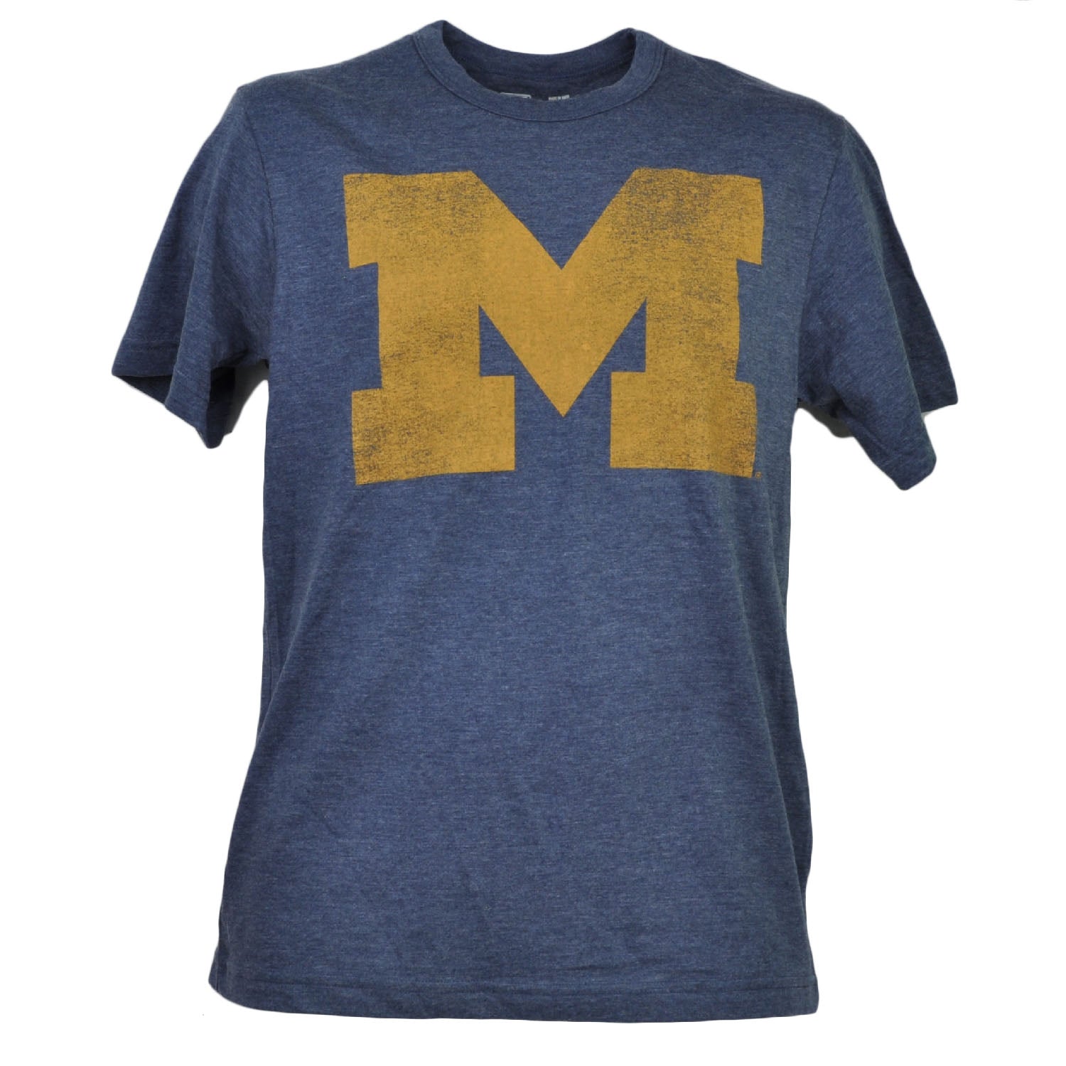 NCAA Michigan Wolverines Tshirt Tee Blue Short Sleeve Crew Neck Sports Mens