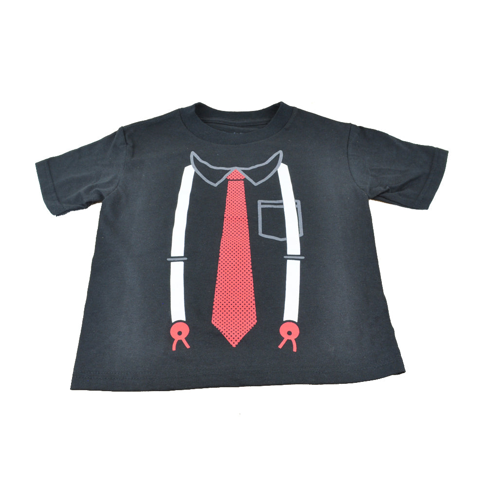 Toddler Adult Suit Tie Suspenders Authentic T-Shirt Baby Spencers Graphic Tee 2T