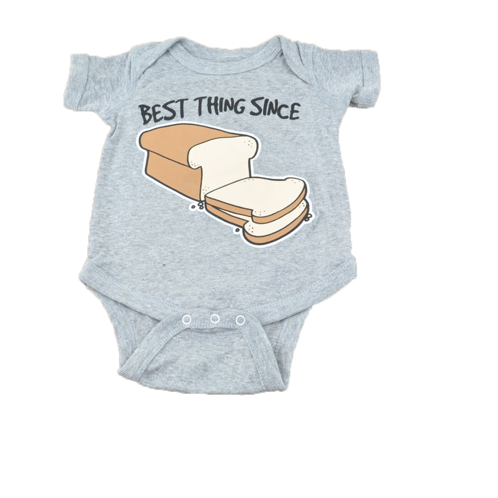 Best Thing Since Bread Authentic Spencers Funny Fashion Baby Body Suit Grey 6M