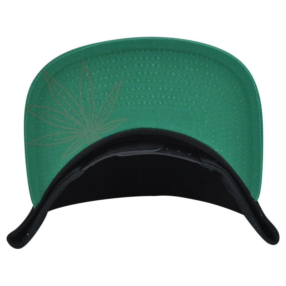 Blunt Weed Leaf Black Flat Bill Snapback Marijuana Ganja Spencers Smoke Hat Cap