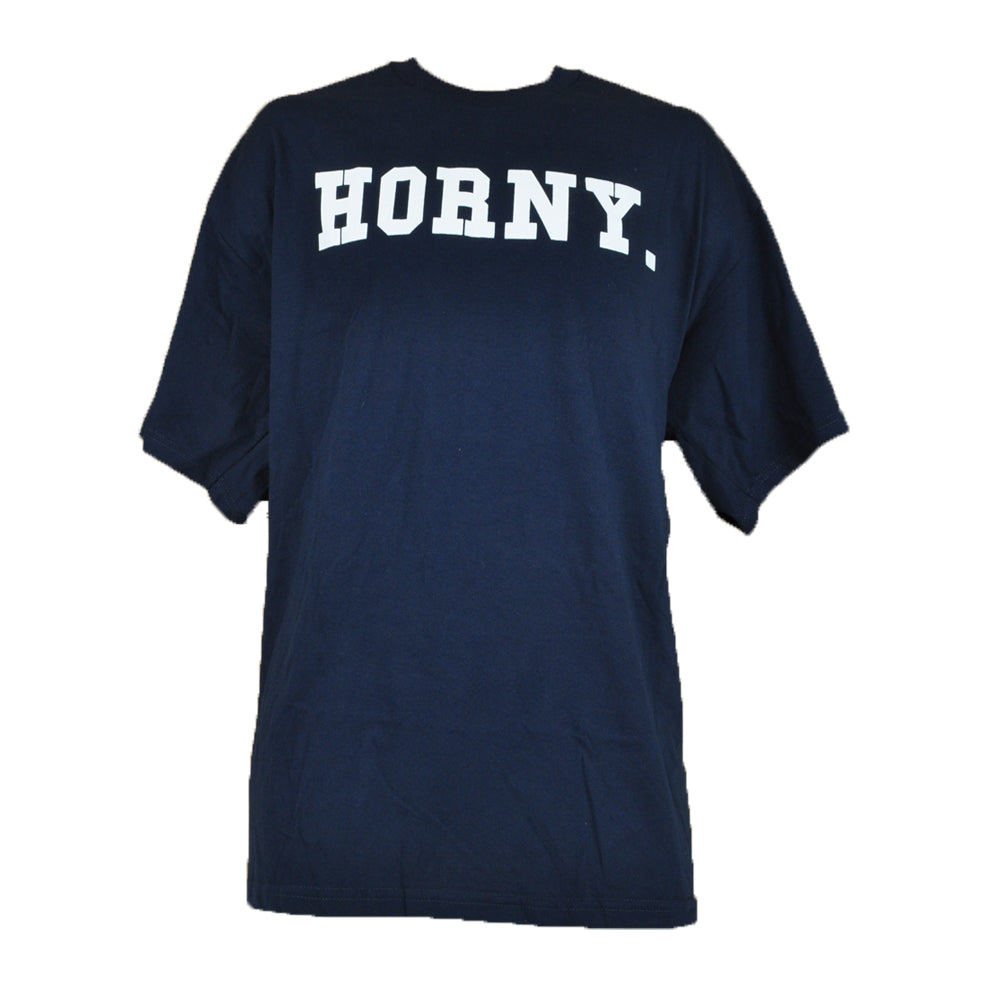 Horny Authentic Spencers Men Fashion Tshirt Funny Graphic Tee Crew Neck Blue