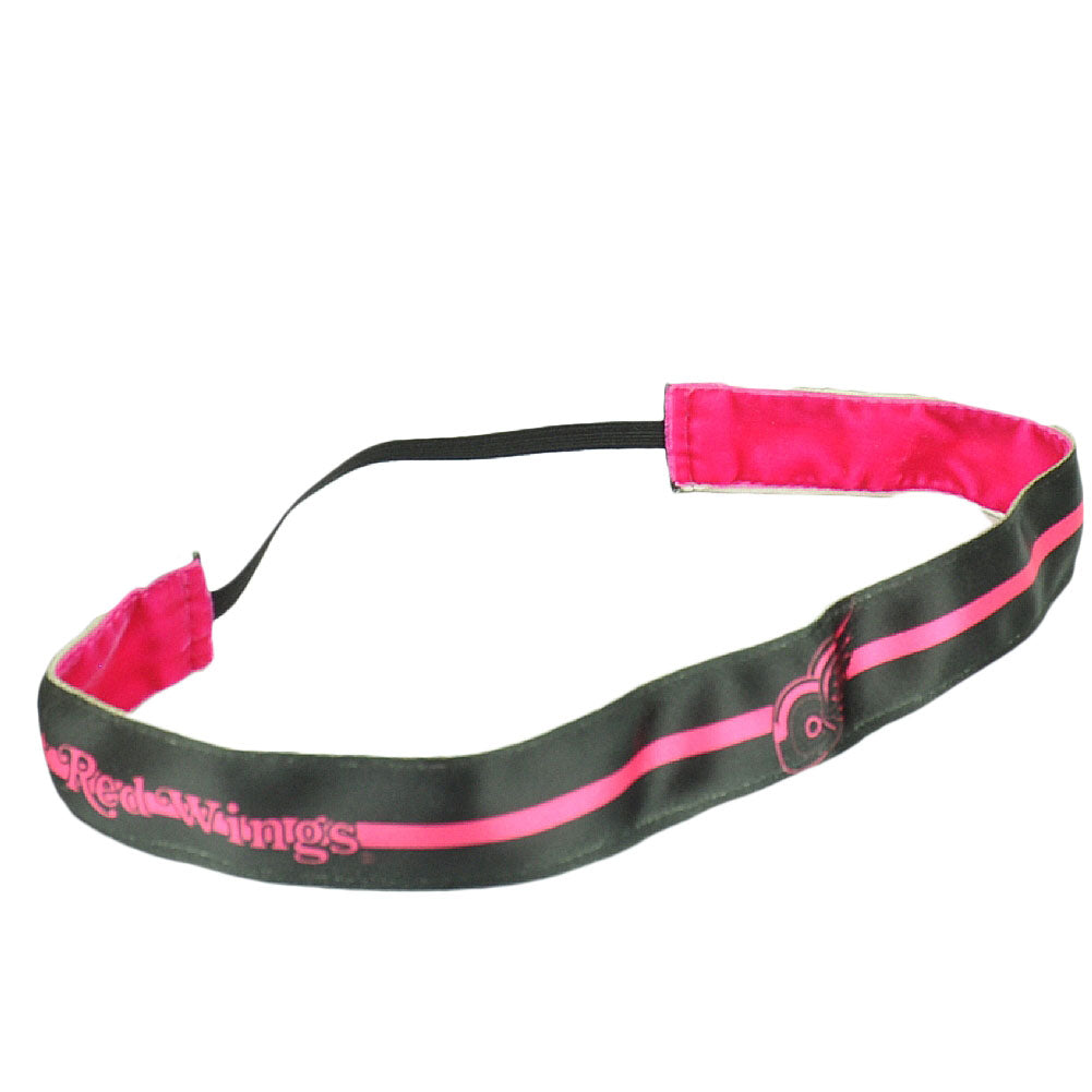 Detroit Red Wings Black Pink Elastic Headband Womens Hair Accessory Hockey Game