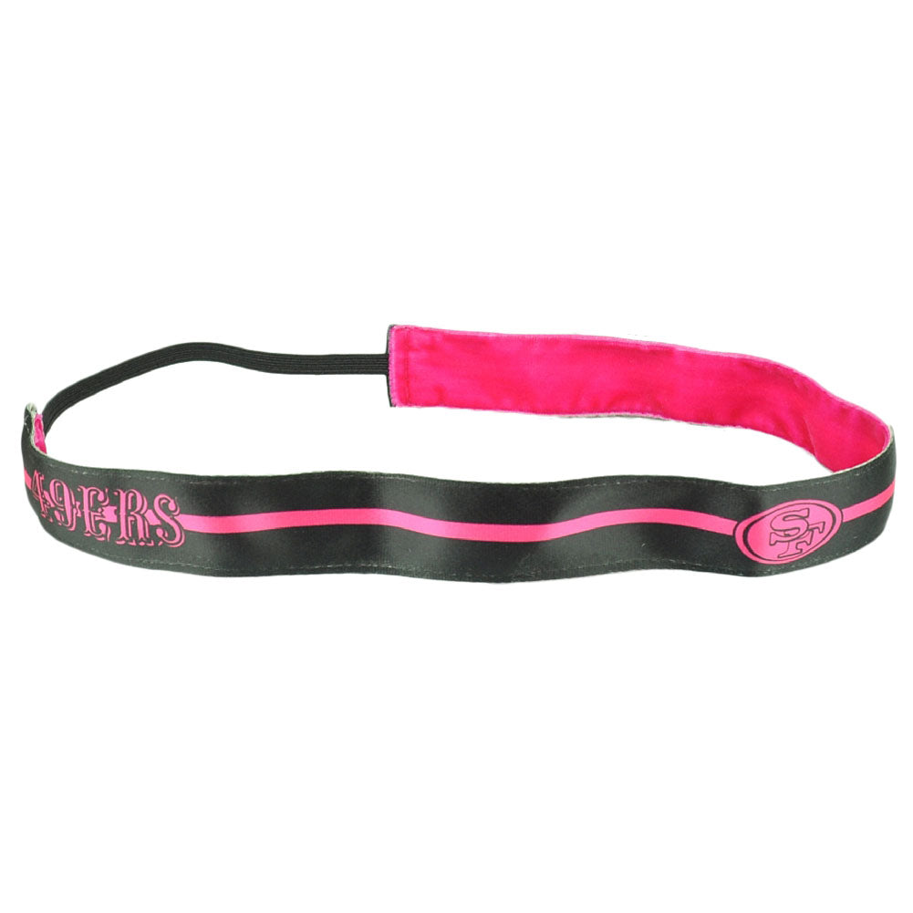 San Francisco 49ers Black Pink Elastic Headband Womens Hair Accessory Football