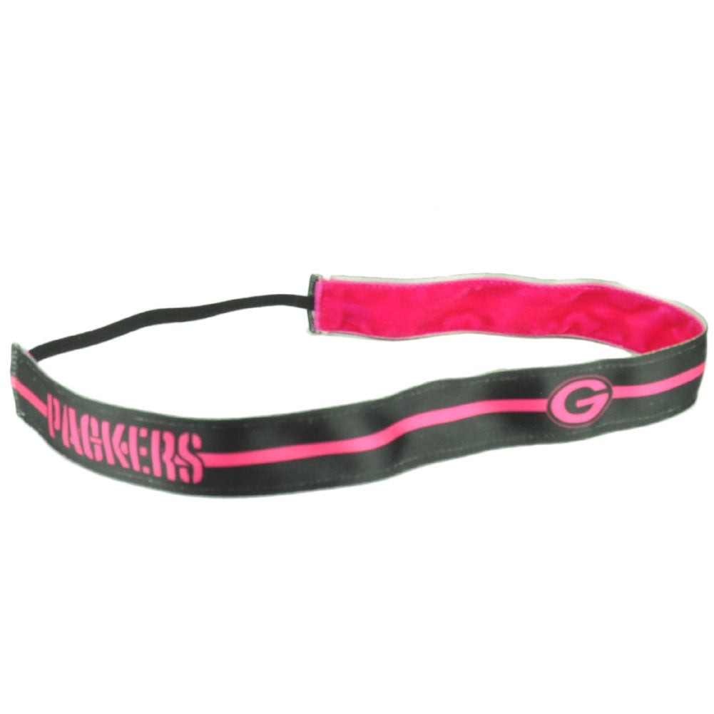 Green Bay Packers Black Pink Elastic Headband Womens Hair Accessory Football