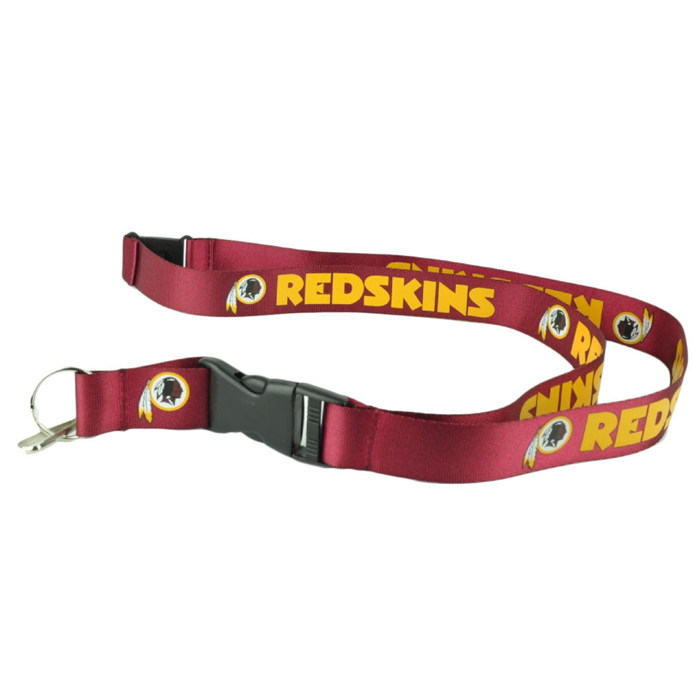 Washington Redskins Landyard Key Chain Badge Holder Detachable Clip Burgundy