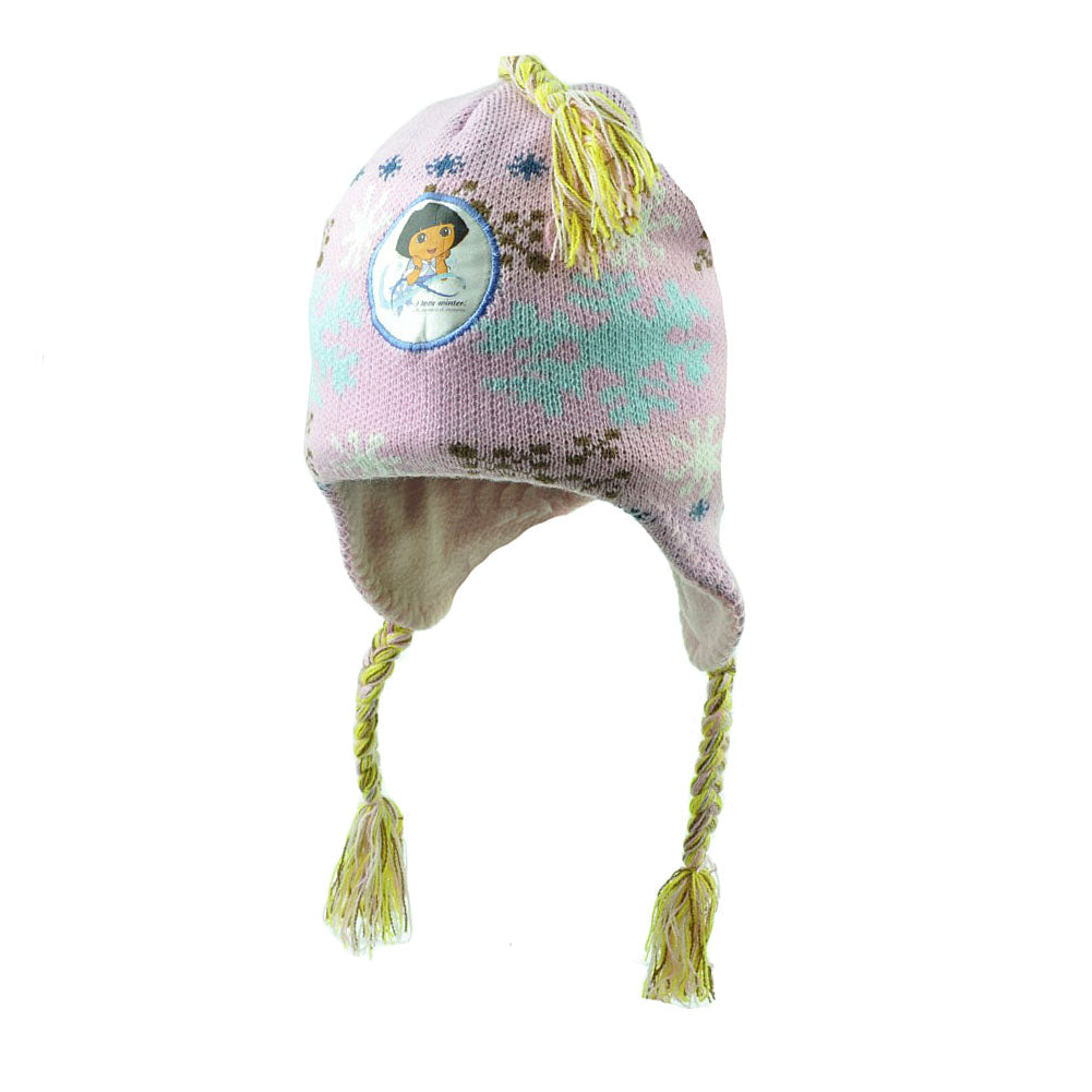 Dora the Explorer Cartoon Tv Show Girls Winter Knit Beanie Tassel Nickelodeon