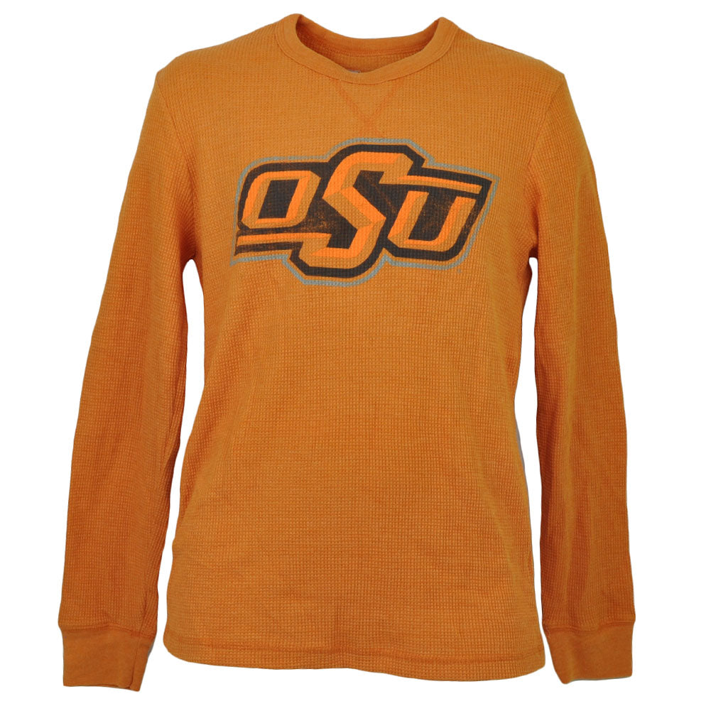 NCAA Oklahoma State Cowboys Mens Adult Thermal Pullover Shirt Long Sleeve Orange