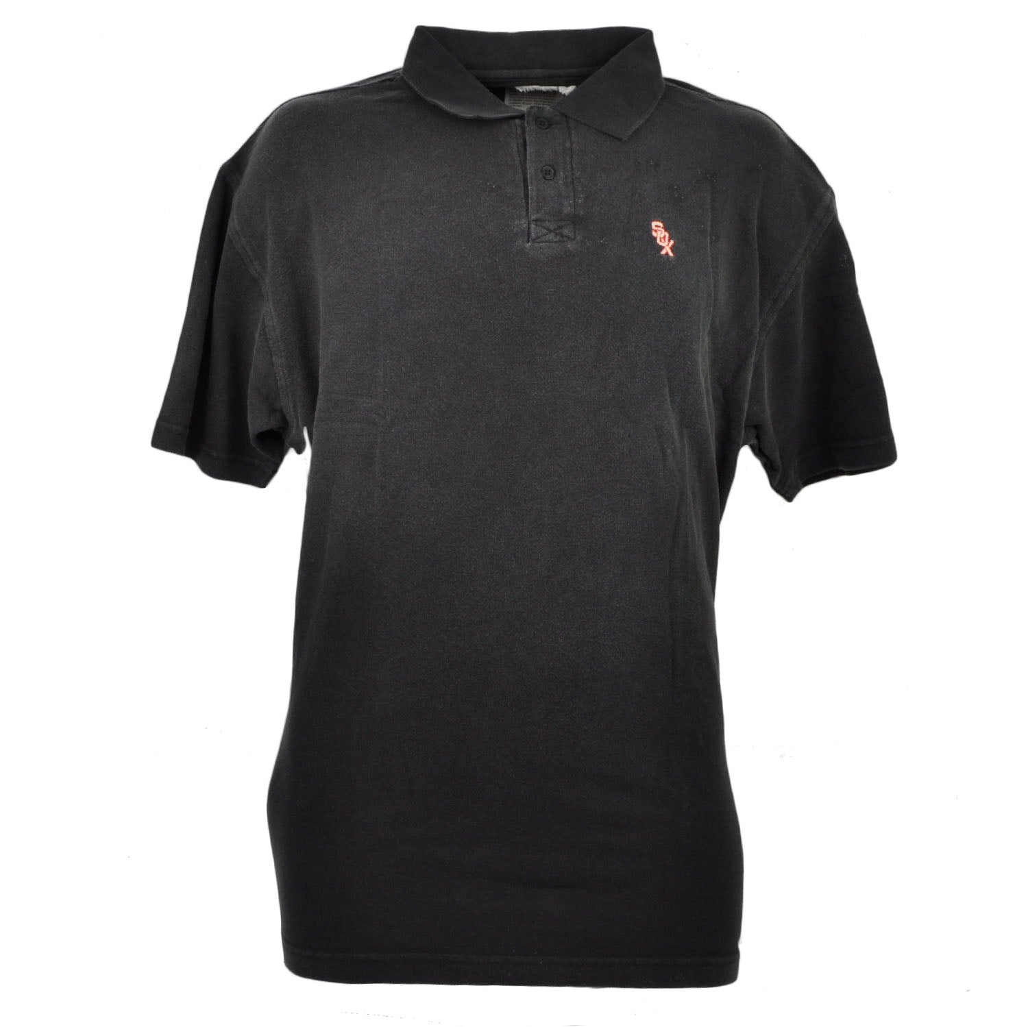 MLB Chicago White Sox Polo Tee Collard Short Sleeve Black Mens Adult Sports