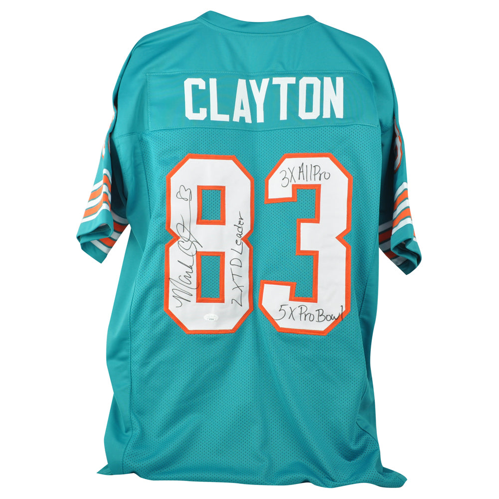 NFL Miami Dolphins Mark Clayton #83 Autographed Signed Jersey White JSA Inscr