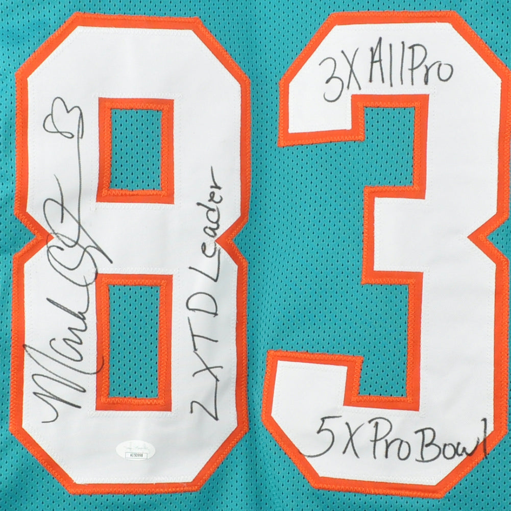 NFL Miami Dolphins Mark Clayton #83 Autographed Signed Jersey White JSA Inscr
