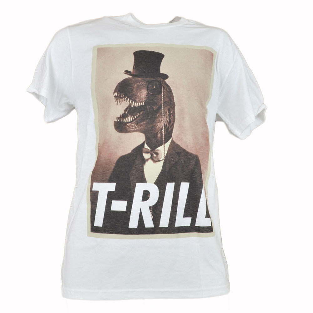 Spencers T-Rill Rex Dinosaur Fancy Tuxedo Monocle Novelty White TShirt