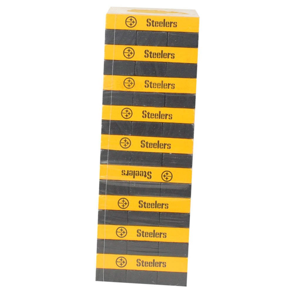 NFL Pittsburgh Steelers Tumble Tower Pinewood Blocks Game Family Fun Green Yello