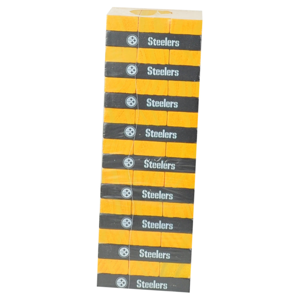 NFL Pittsburgh Steelers Tumble Tower Pinewood Blocks Game Family Fun Green Yello